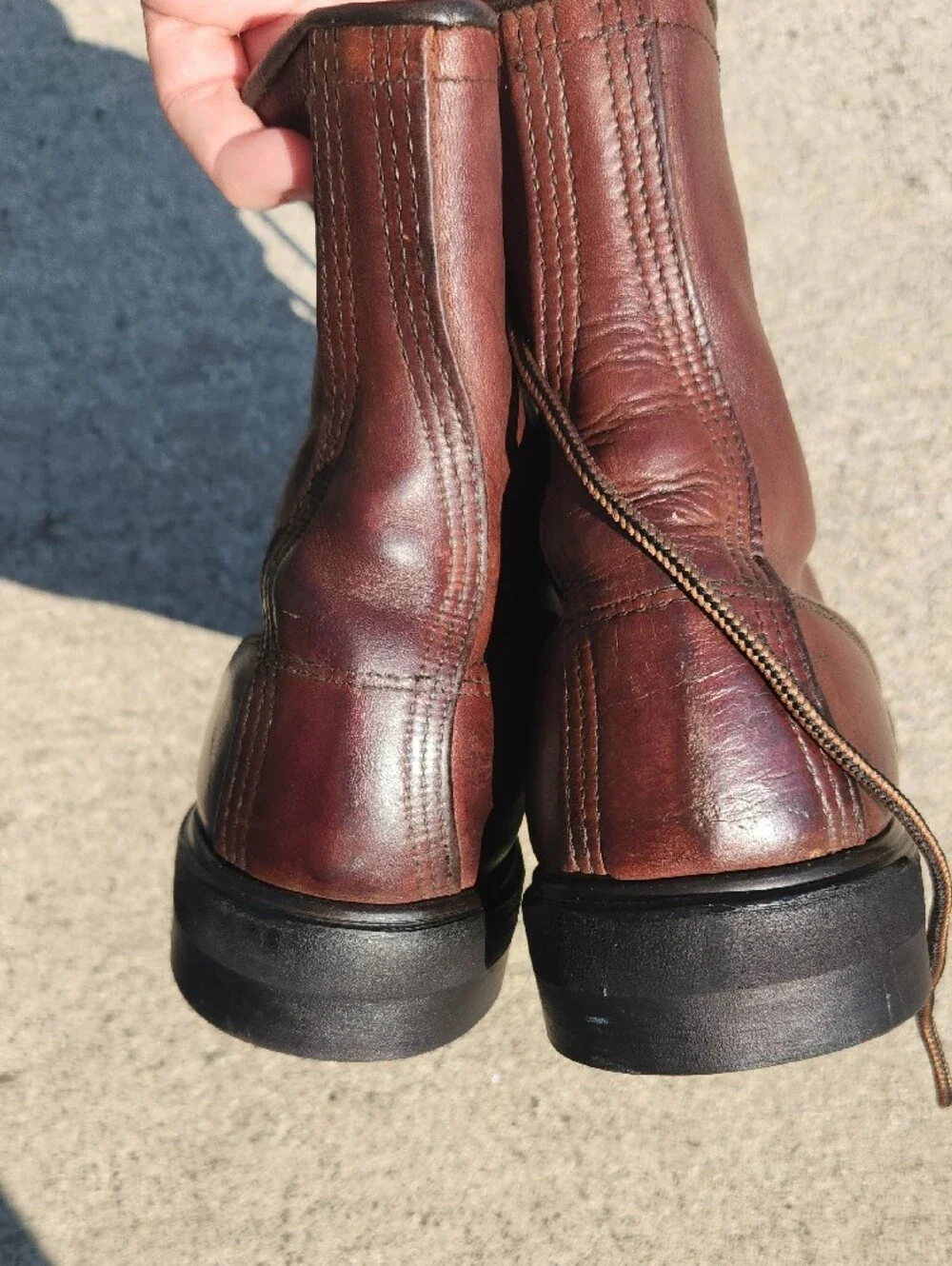 Men's Brown Leather Lace-Up Work Boots